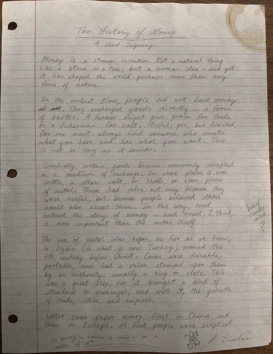 Einstein 手写文章风格