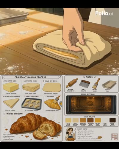 吉卜力工作室风格牛角面包烘焙坊