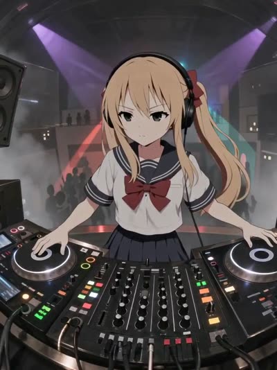 动漫 DJ 女孩俱乐部表演