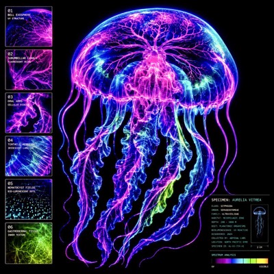 Neon Jellyfish Scientific Specimen